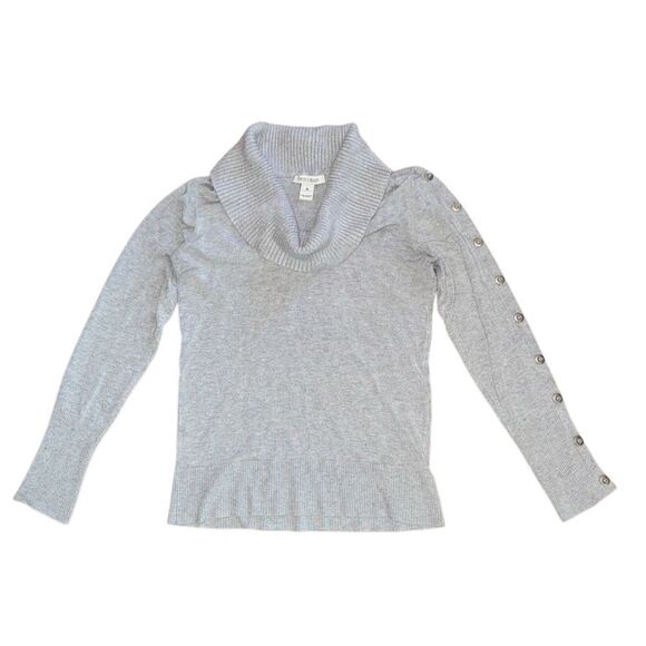 White House Black Market Womens Cowl Neck Sweater w/ Button Sleeve Detail Medium - Picture 1 of 7